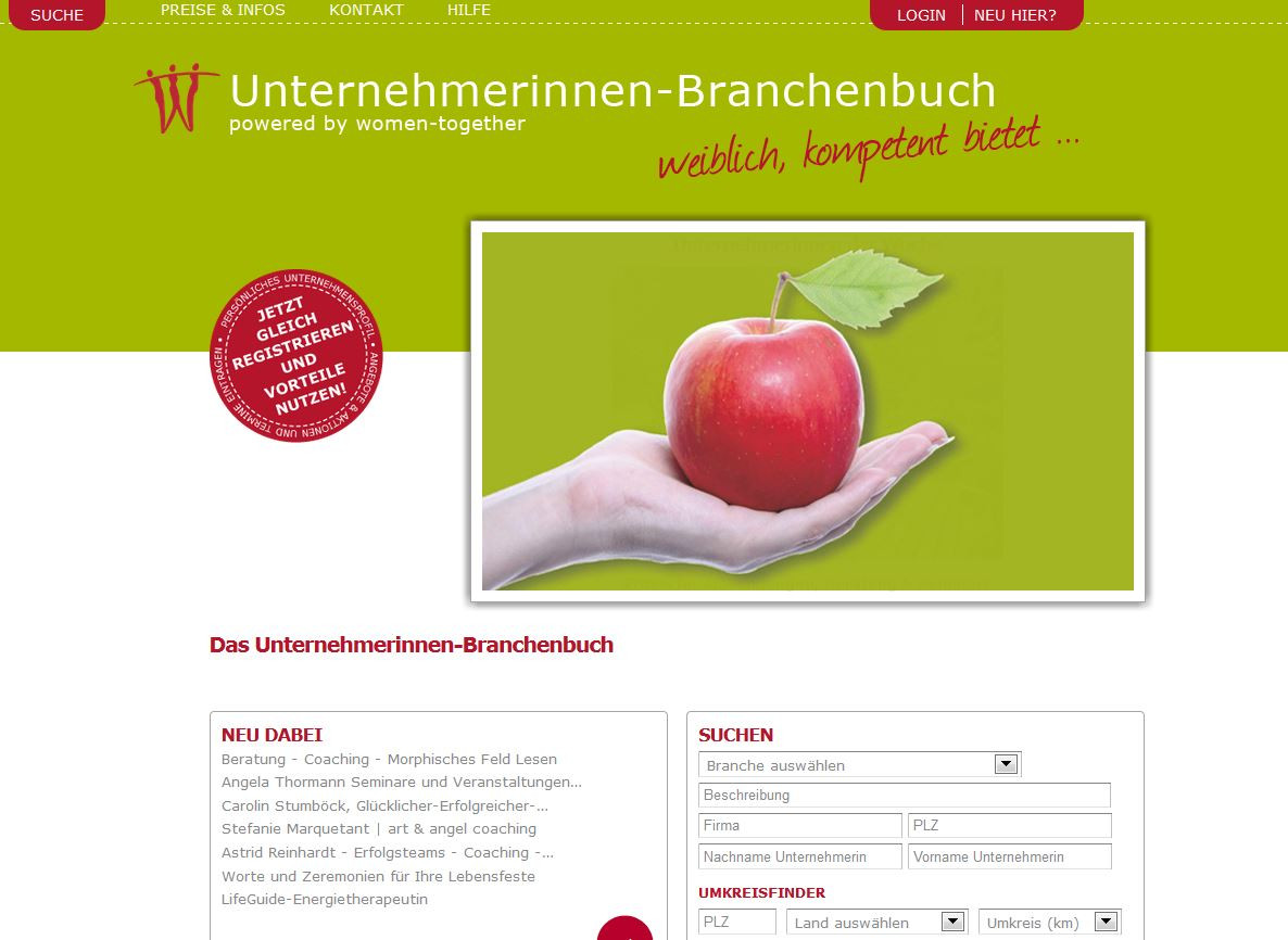 Unternehmerinnen-Branchenbuch mit Drupal 7