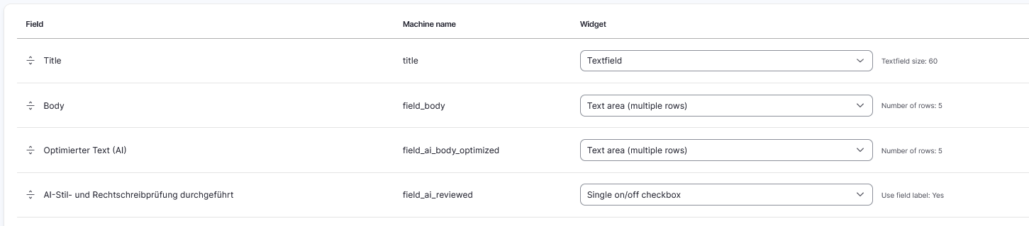 Test Inhaltstyp für Drupal AI Content Suggestions