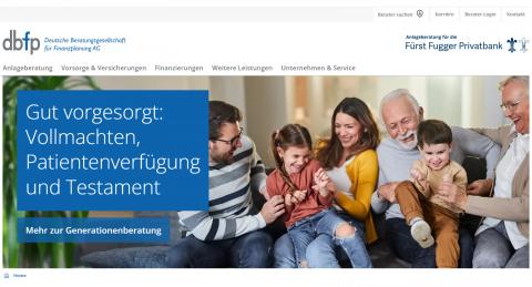 dbfp Deutsche Beratungsgesellschaft für Finanzplanung - Webseite unter Drupal 9